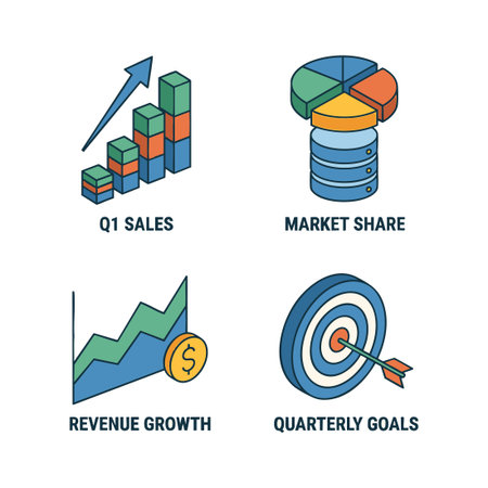 business performance metrics isometricのイラスト素材