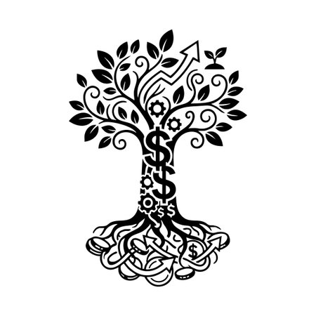 business investment growth money treeのイラスト素材
