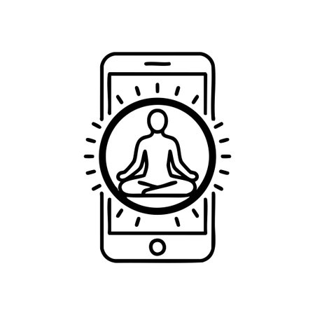 digital wellness coach meditation appのイラスト素材