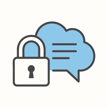 secure cloud communication and privacy iconのイラスト素材