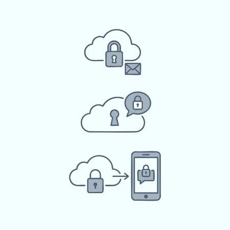 secure cloud data and communication iconsのイラスト素材
