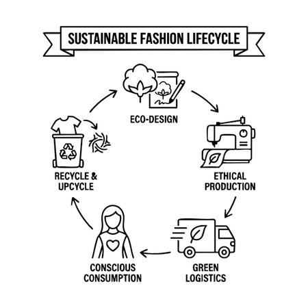 sustainable fashion circular economy conceptのイラスト素材