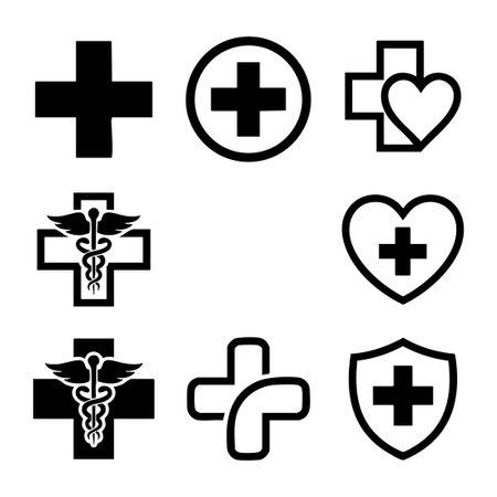 medical cross health symbols collectionのイラスト素材
