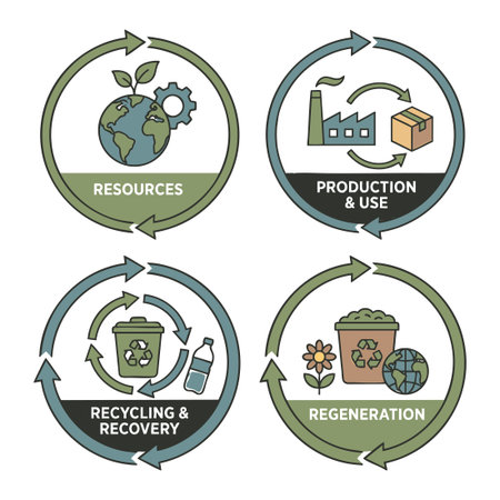 circular economy life cycle stagesのイラスト素材