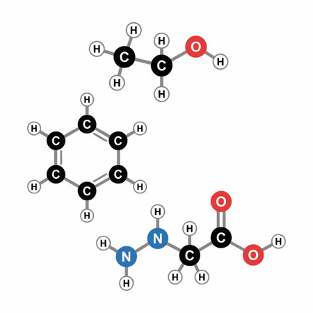 chemical structures of organic moleculesのイラスト素材