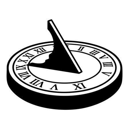 black and white sundial vector illustrationのイラスト素材