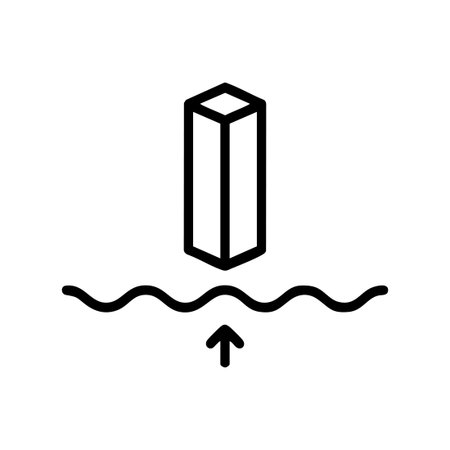 water level rise line iconのイラスト素材