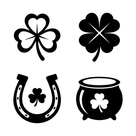 st patricks day good luck symbols setのイラスト素材