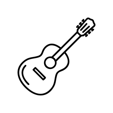 simple guitar outline icon musical instrumentのイラスト素材