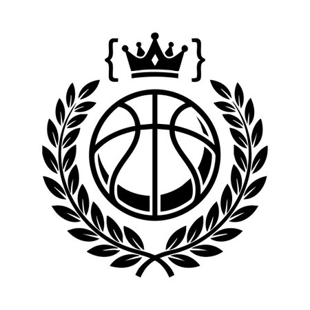 royal basketball laurel wreath emblemのイラスト素材