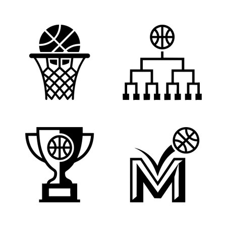 basketball tournament championship icons setのイラスト素材