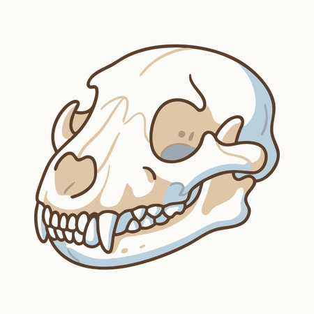bear skull cartoon illustration isolatedのイラスト素材