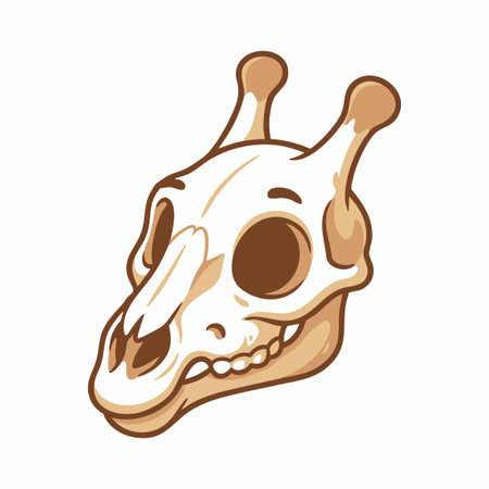 cartoon giraffe skull illustrationのイラスト素材