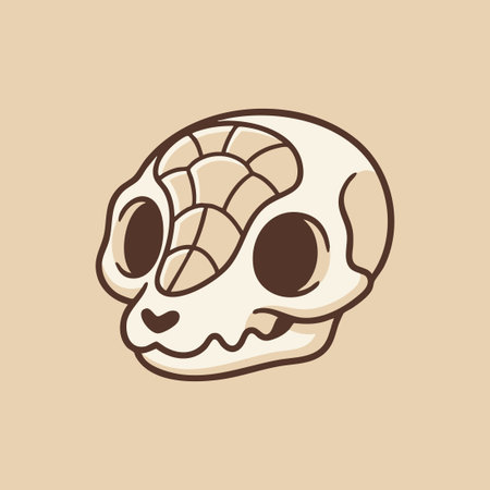 cartoon cat skull with turtle shellのイラスト素材