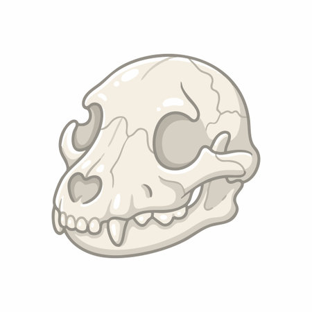 cartoon canine skull illustration isolatedのイラスト素材
