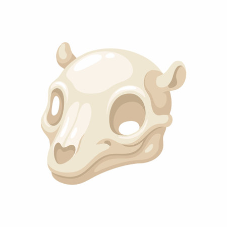 cartoon horned animal skullのイラスト素材