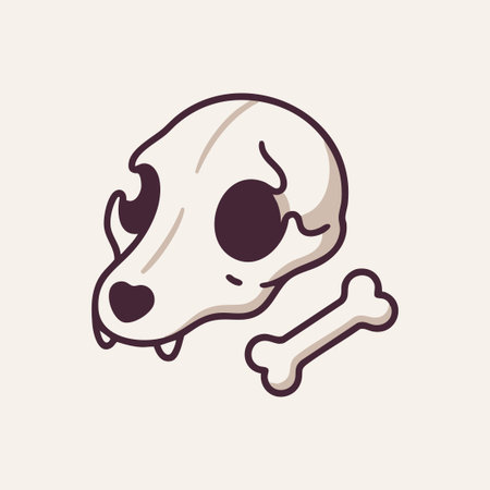 cute cartoon skull and boneのイラスト素材