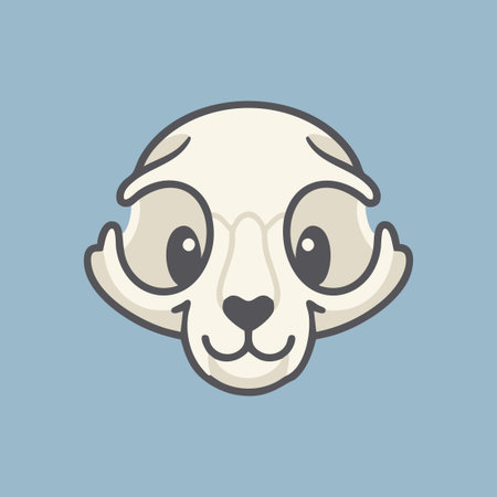 cute cartoon animal skull iconのイラスト素材