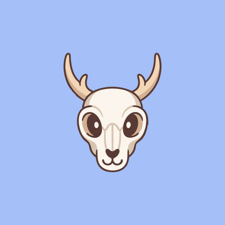 cute cartoon deer skull illustrationのイラスト素材