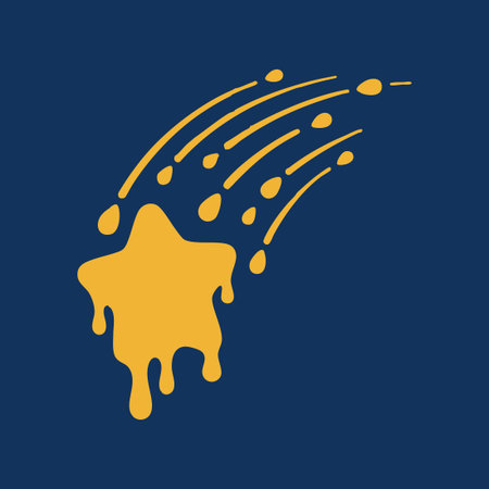melting golden shooting star illustrationのイラスト素材