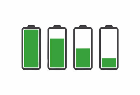 Battery power level indicator iconsのイラスト素材