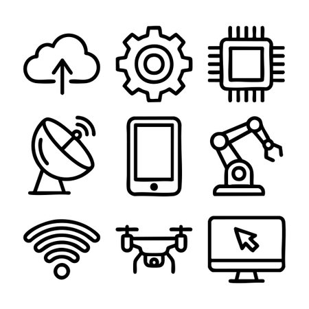 Clean Outline Technology Icon Set