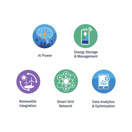 AI Smart Energy Grid Icons