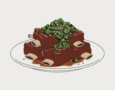 Beef Short Ribs with Garlic Parsley Topping