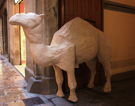The wooden camel in the shopの写真素材