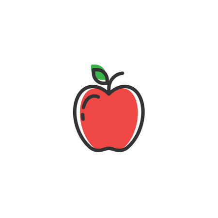 Apple Line Icon Symbol. Web Icon Logo Template Design Element.のイラスト素材