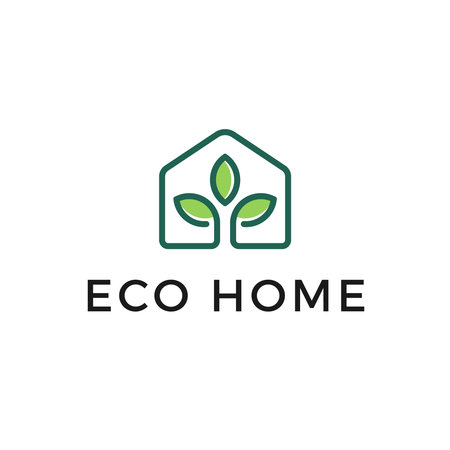 Green house icon. Eco home logo.のイラスト素材
