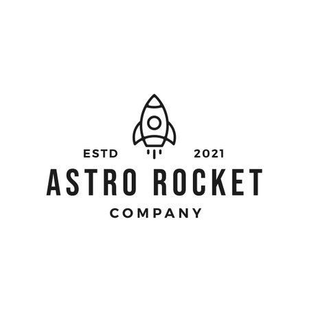 Line Rocket Logo Icon. Web Symbol Logo Template Design Element.のイラスト素材