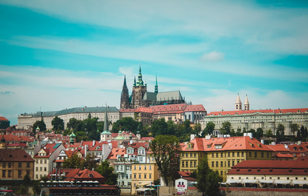 Nice view  of big city Prague.