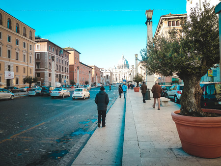 Central street in Vatican. Perfect city view.のeditorial素材