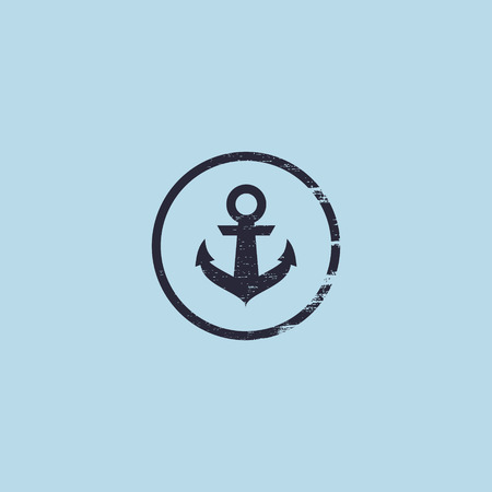 Anchor  . Nautical theme, sailor club sign.のイラスト素材
