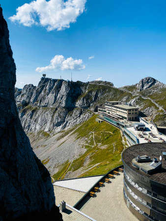 Station the top of the mountain Pilatus in Switzerlandの写真素材