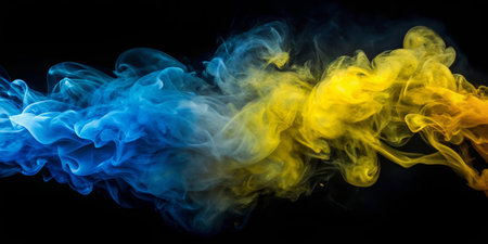 A captivating dynamic turquois smoke cloud, ideal for enhancing creative backgrounds and artistic designsの素材