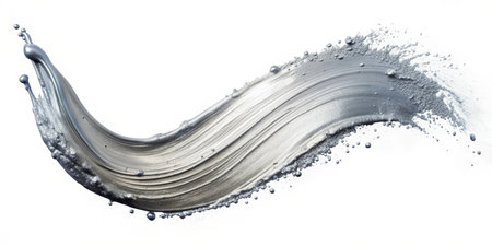 An artistic Silver paint stroke is perfect for creating elegant designs and effective branding solutionsの素材