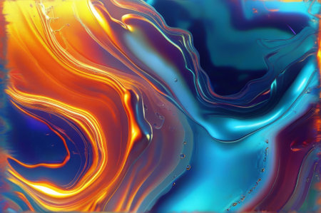 Abstract Gold Liquid Waves with Bubblesの素材