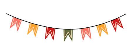 Colorful bunting flags. Party decor. Vector decorative elementのイラスト素材