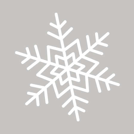 White snowflake on a grey background. Vector decorative elementのイラスト素材