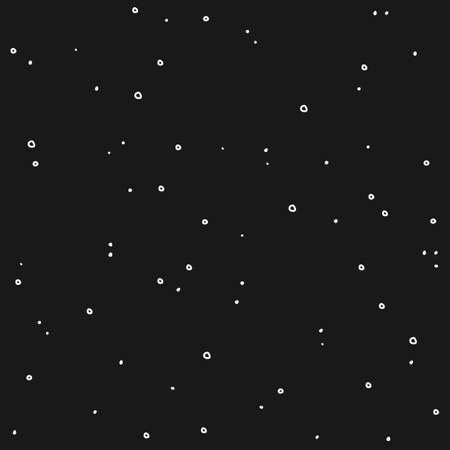 Hand drawn dots on a black background. Vector seamless patternのイラスト素材