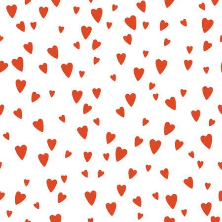 St. Valentine's Day seamless pattern. Red hearts on a white backgroundのイラスト素材
