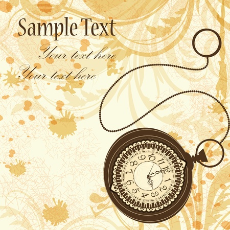 Vintage background with pocket watchesのイラスト素材