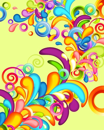 Funky background with rainbow splashesのイラスト素材