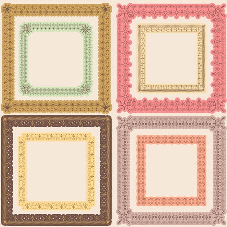 Set of vintage calligraphic framesのイラスト素材