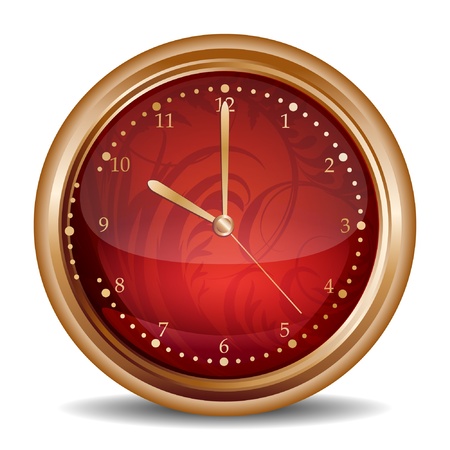 Glossy red clock iconのイラスト素材