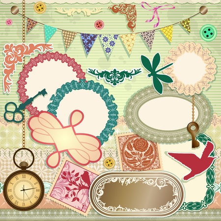 scrap booking setのイラスト素材