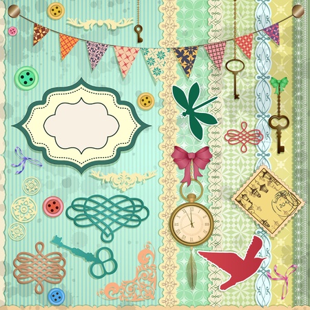 scrap booking setのイラスト素材
