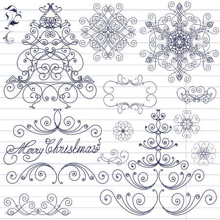 Set of Christmas doodlesのイラスト素材